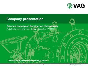 Company Presentation – German Norwegian Seminar On Hydropower