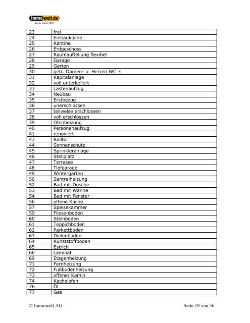 Immowelt API Dokumentation