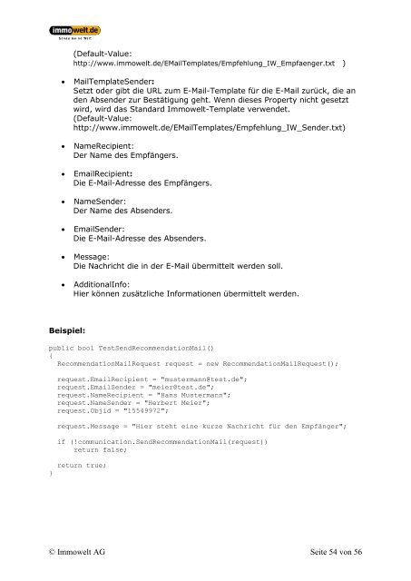 Immowelt API Dokumentation