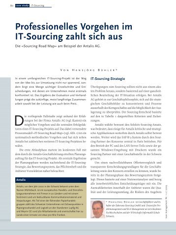 Professionelles Vorgehen im IT-Sourcing zahlt sich aus - Soberano ...