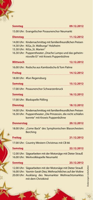 Weihnachtszeit - Stadt Neumarkt in der Oberpfalz