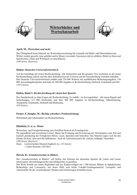 Materialien zu Deutsch als Fremdsprache - CoLibri-Bücherstube ...