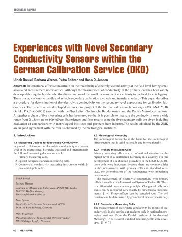 Experiences with Novel Secondary Conductivity Sensors within the ...