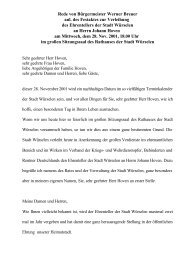 Rede von Bürgermeister Werner Breuer anl. des ... - Würselen
