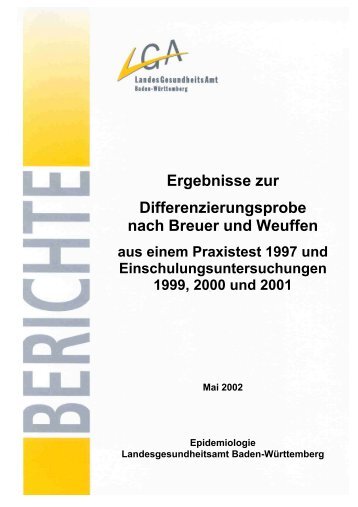 Ergebnisse zur Differenzierungsprobe nach Breuer und Weuffen