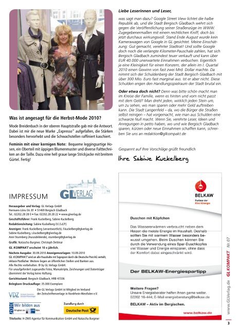Bergisch Gladbach diskutiert! GLKOMPAKT - GL VERLAGS GmbH