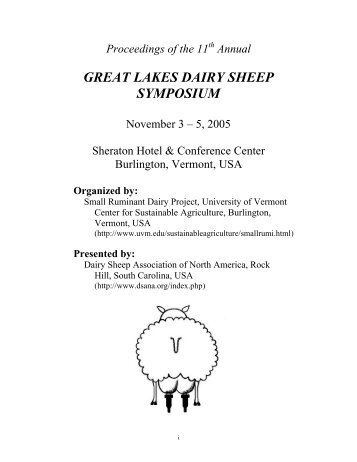 Great Lakes Dairy Sheep Symposium - the Department of Animal ...