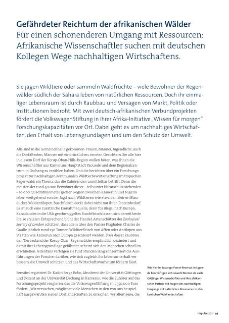 Die „soziale Immunabwehr“ - VolkswagenStiftung