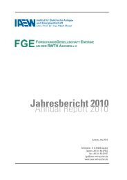 Jahresbericht 2010 - FGE - RWTH Aachen University