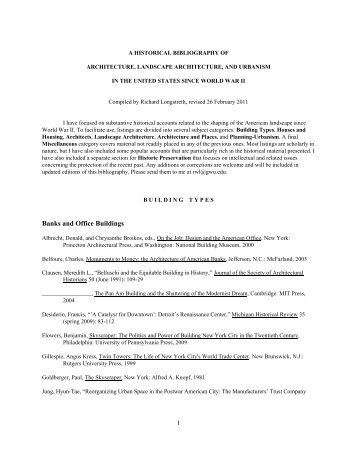 a historical bibliography of - Recent Past Preservation Network