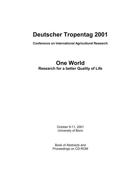 Deutscher Tropentag 2001 - GWDG