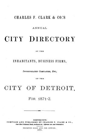 Detroit R L Polk City Directory 1871 - JewishGen KehilaLinks