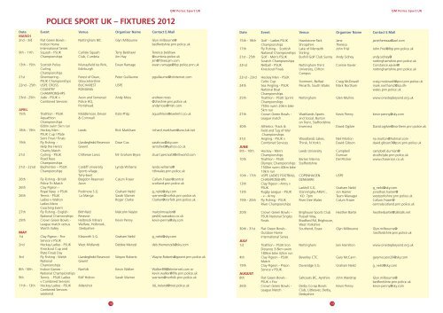 QM Magazine Spring 2012 - Police Sport UK