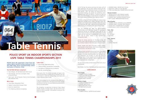 QM Magazine Spring 2012 - Police Sport UK