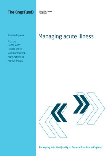 Managing acute illness - The King's Fund