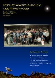 Radio Astronomy Group - British Astronomical Association