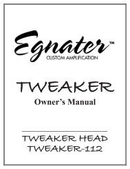 Tweaker User Manual - Egnater