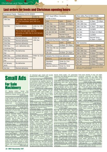 Small Ads - Mole Valley Farmers