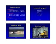 Produção de Agregados Escavação - areias Escavação - britas