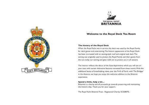 royal yacht britannia tea room menu