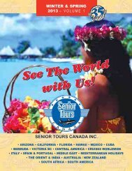 WINTER & SPRING 2013 – VOLUME 1 - Senior Tours Canada