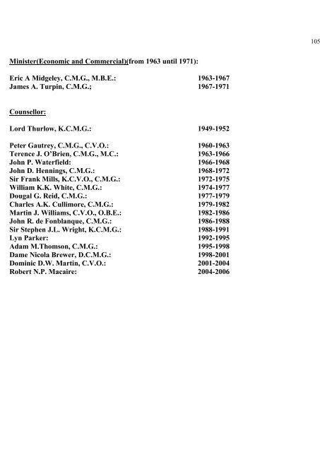 a directory of british diplomats: 1900-2011 - Colin Mackie's website