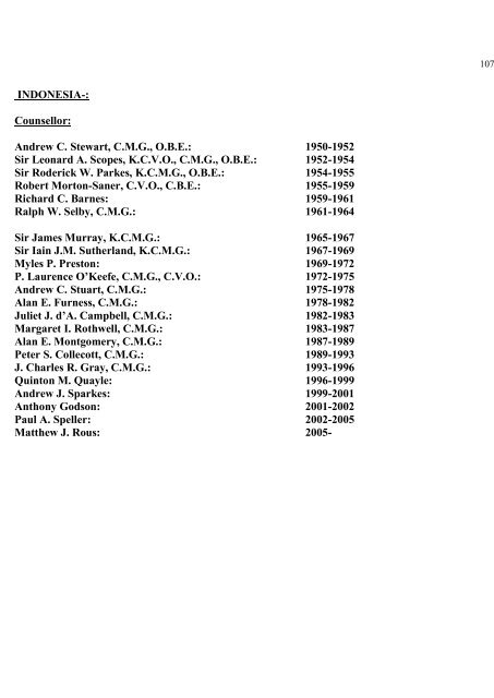 a directory of british diplomats: 1900-2011 - Colin Mackie's website