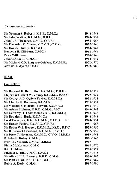 a directory of british diplomats: 1900-2011 - Colin Mackie's website