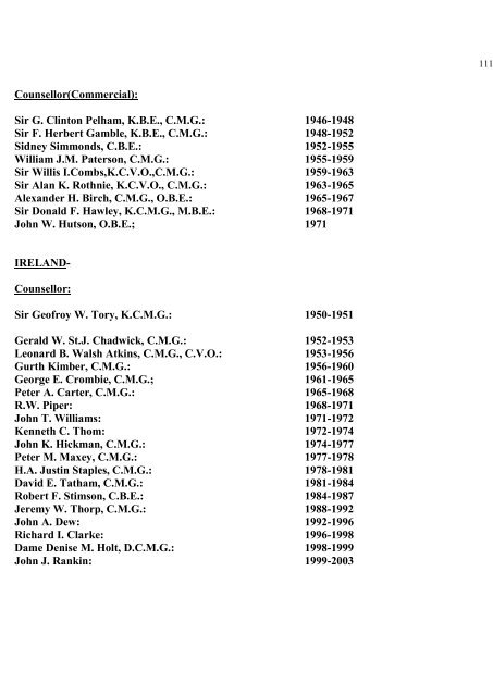 a directory of british diplomats: 1900-2011 - Colin Mackie's website