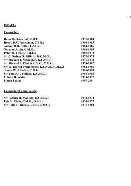 a directory of british diplomats: 1900-2011 - Colin Mackie's website