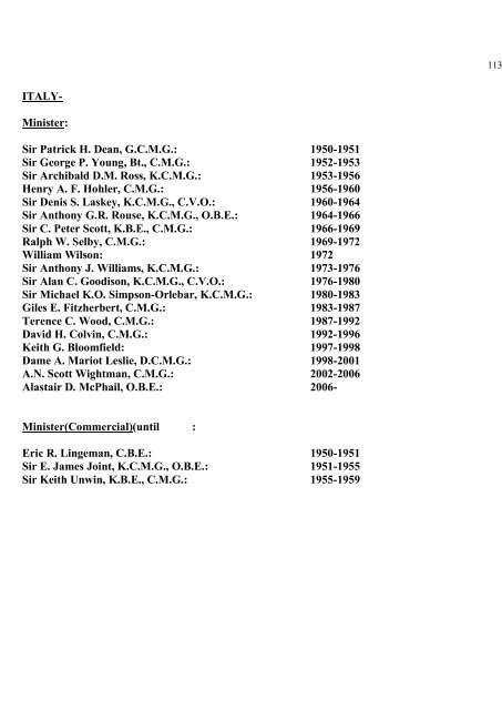 a directory of british diplomats: 1900-2011 - Colin Mackie's website