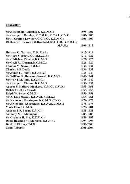 a directory of british diplomats: 1900-2011 - Colin Mackie's website