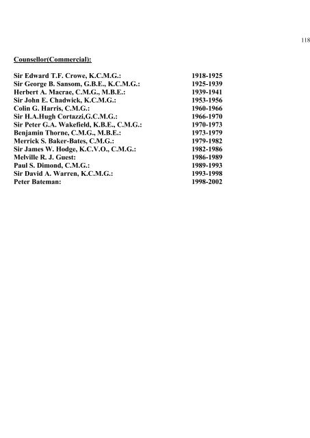 a directory of british diplomats: 1900-2011 - Colin Mackie's website