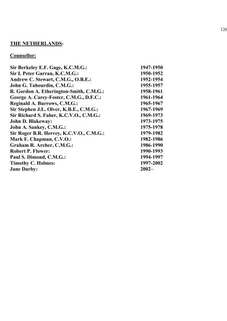 a directory of british diplomats: 1900-2011 - Colin Mackie's website