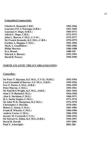 a directory of british diplomats: 1900-2011 - Colin Mackie's website