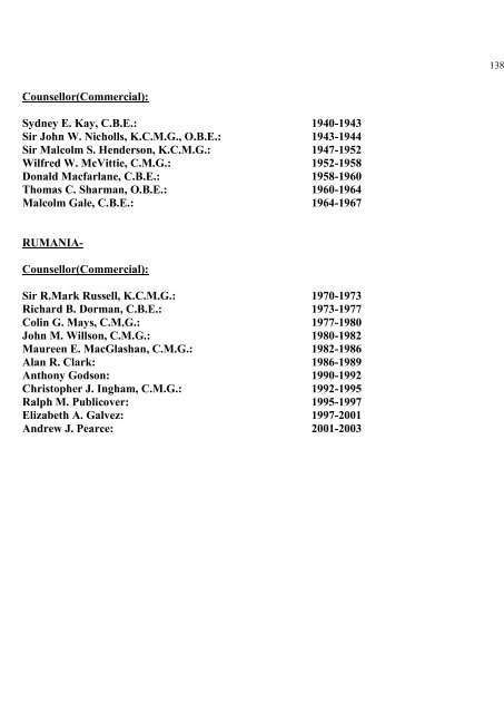 a directory of british diplomats: 1900-2011 - Colin Mackie's website