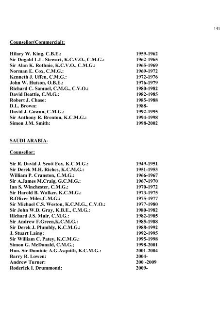 a directory of british diplomats: 1900-2011 - Colin Mackie's website