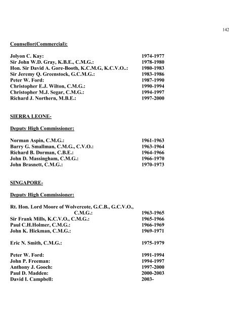 a directory of british diplomats: 1900-2011 - Colin Mackie's website