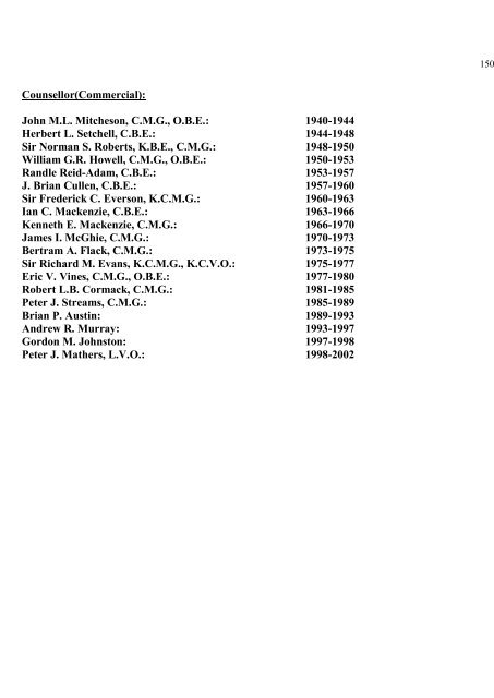 a directory of british diplomats: 1900-2011 - Colin Mackie's website