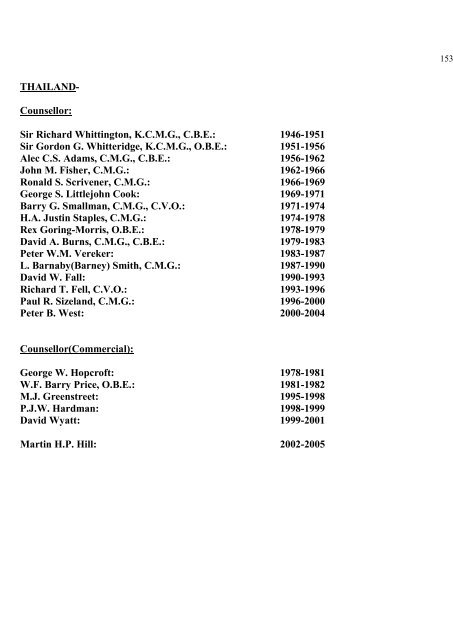 a directory of british diplomats: 1900-2011 - Colin Mackie's website