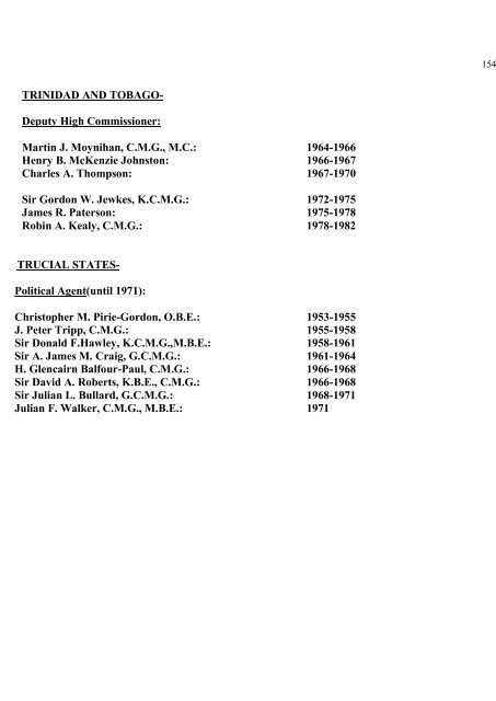 a directory of british diplomats: 1900-2011 - Colin Mackie's website