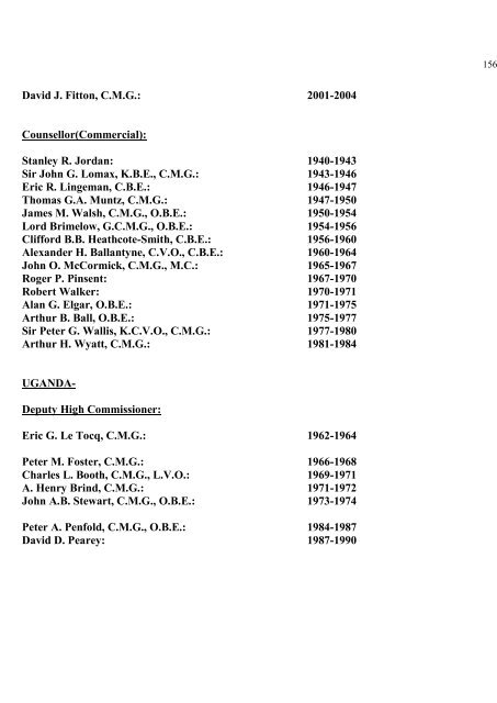 a directory of british diplomats: 1900-2011 - Colin Mackie's website