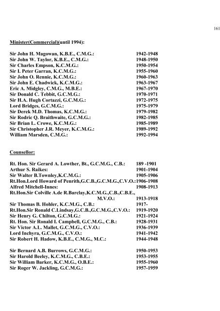 a directory of british diplomats: 1900-2011 - Colin Mackie's website