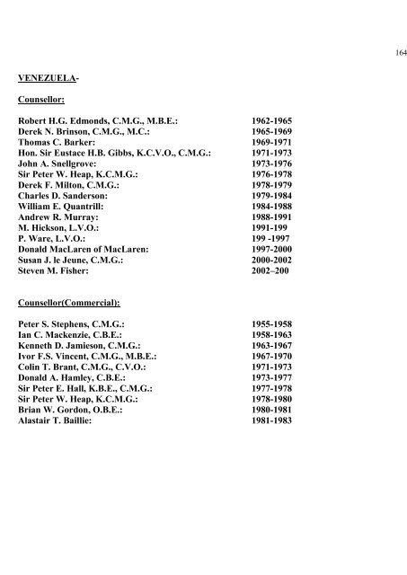 a directory of british diplomats: 1900-2011 - Colin Mackie's website