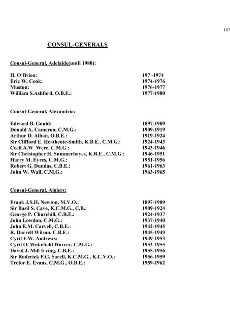 a directory of british diplomats: 1900-2011 - Colin Mackie's website