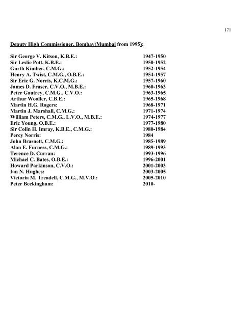 a directory of british diplomats: 1900-2011 - Colin Mackie's website