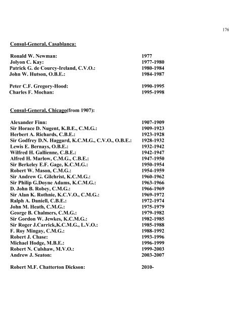 a directory of british diplomats: 1900-2011 - Colin Mackie's website