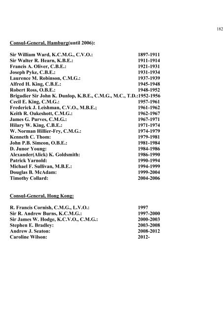 a directory of british diplomats: 1900-2011 - Colin Mackie's website