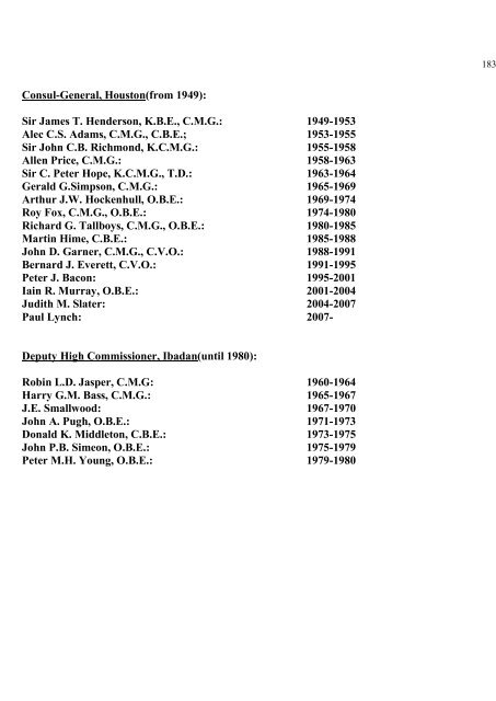 a directory of british diplomats: 1900-2011 - Colin Mackie's website