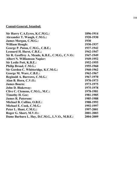 a directory of british diplomats: 1900-2011 - Colin Mackie's website